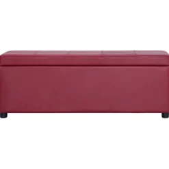 vidaXL Bankje met opbergvak 116 cm kunstleer wijnrood