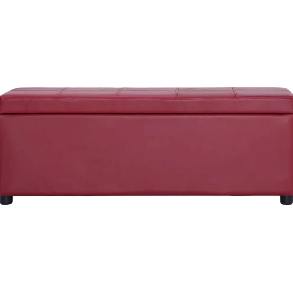 vidaXL Bankje met opbergvak 116 cm kunstleer wijnrood