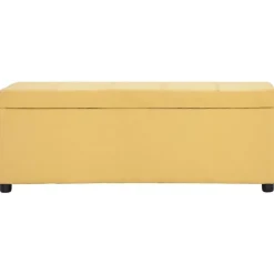 vidaXL Bankje met opbergvak 116 cm polyester geel