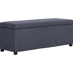 vidaXL Bankje met opbergvak 116 cm polyester donkergrijs