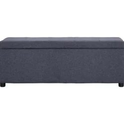 vidaXL Bankje met opbergvak 116 cm polyester donkergrijs