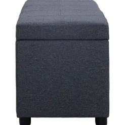 vidaXL Bankje met opbergvak 116 cm polyester donkergrijs