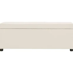 vidaXL Bankje met opbergvak 116 cm polyester crème