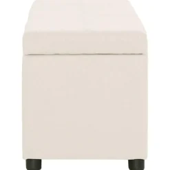 vidaXL Bankje met opbergvak 116 cm polyester crème