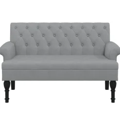 vidaXL Bankje met rugleuning 120x62x75,5 cm stof lichtgrijs