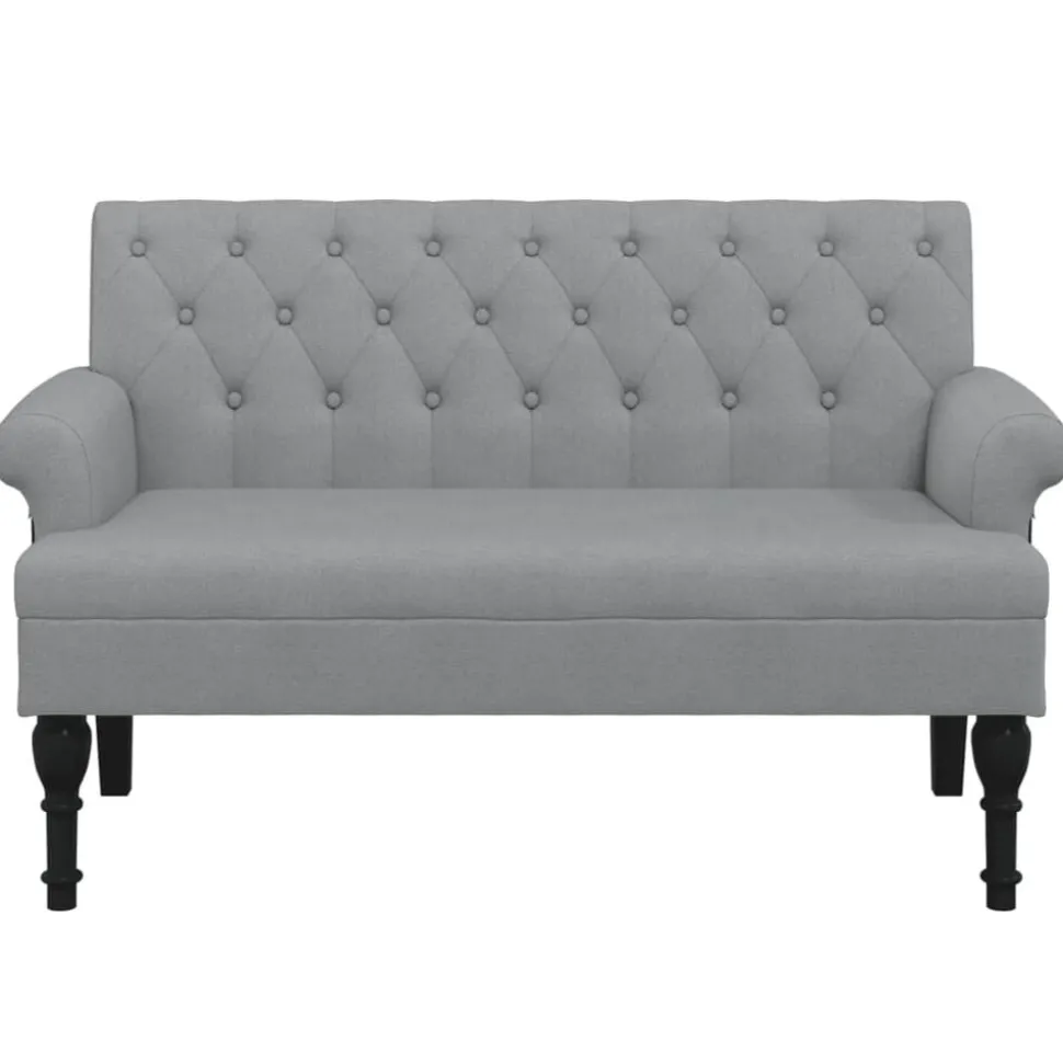 vidaXL Bankje met rugleuning 120x62x75,5 cm stof lichtgrijs
