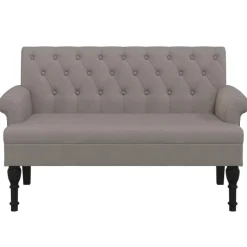 vidaXL Bankje met rugleuning 120x62x75,5 cm stof taupe