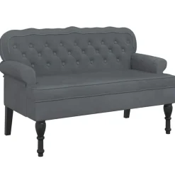 vidaXL Bankje met rugleuning 119,5x64,5x75 cm fluweel donkergrijs