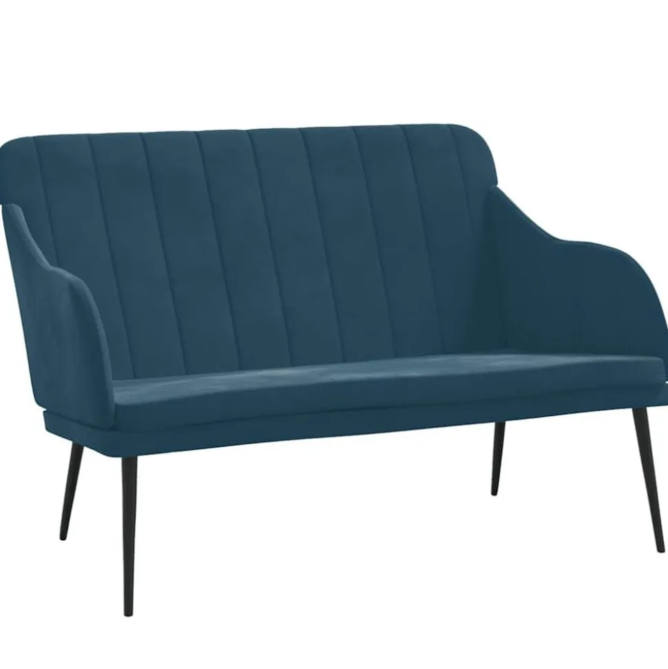 vidaXL Bankje 110x76x80 cm fluweel blauw