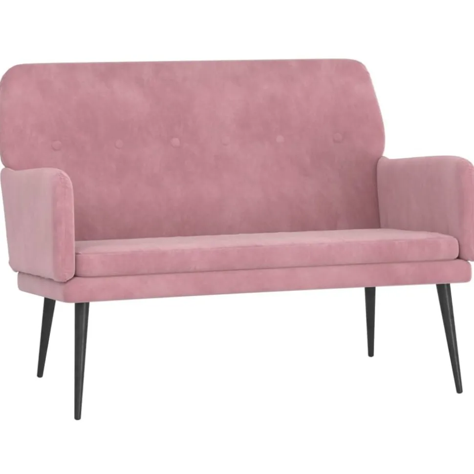 vidaXL Bankje 108x79x79 cm fluweel roze
