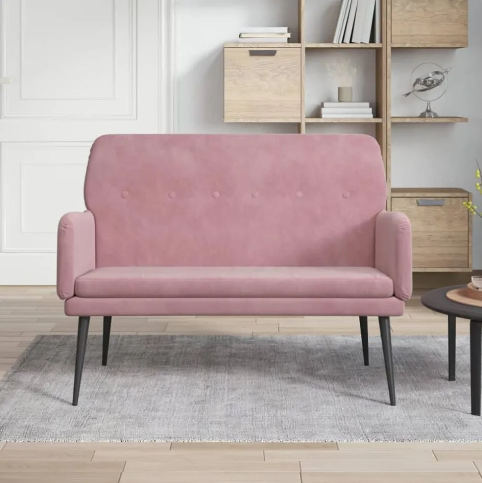 vidaXL Bankje 108x79x79 cm fluweel roze