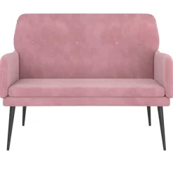 vidaXL Bankje 108x79x79 cm fluweel roze