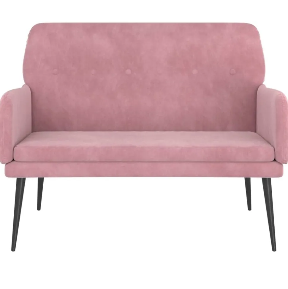 vidaXL Bankje 108x79x79 cm fluweel roze