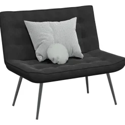 vidaXL Bankje 110x74x84 cm fluweel zwart