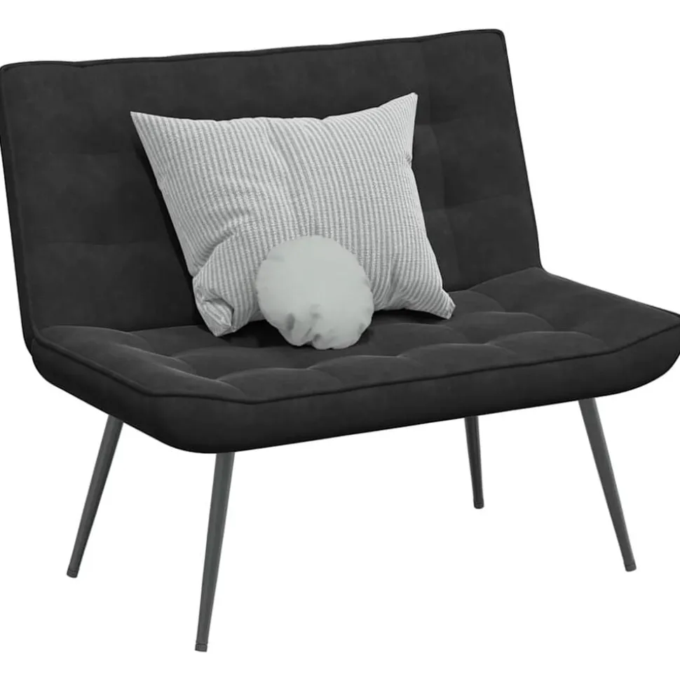 vidaXL Bankje 110x74x84 cm fluweel zwart