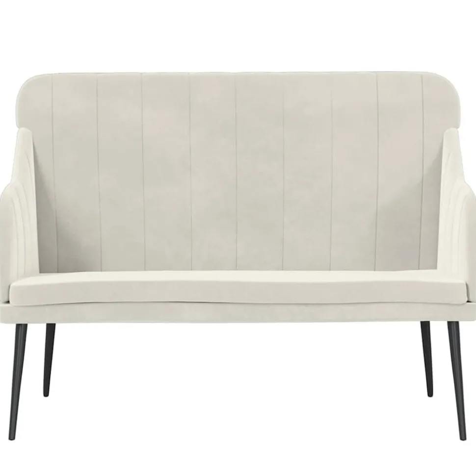 vidaXL Bankje 110x76x80 cm fluweel crèmekleurig