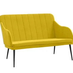 vidaXL Bankje 110x76x80 cm fluweel geel