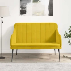 vidaXL Bankje 110x76x80 cm fluweel geel