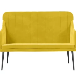 vidaXL Bankje 110x76x80 cm fluweel geel