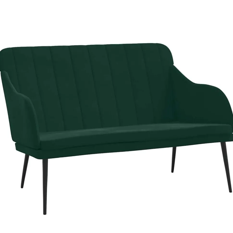 vidaXL Bankje 110x76x80 cm fluweel donkergroen