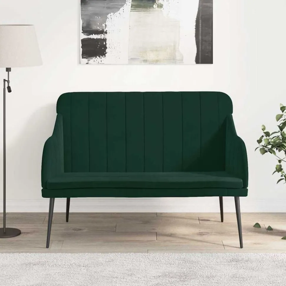vidaXL Bankje 110x76x80 cm fluweel donkergroen