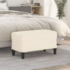 vidaXL Bankje 70x35x41 cm fluweel crèmekleurig