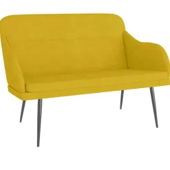 vidaXL Bankje 110x76x80 cm fluweel geel
