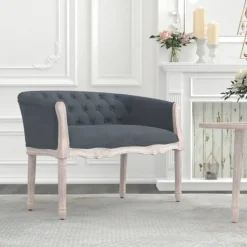vidaXL Bankje 98x56x69 cm fluweel donkergrijs