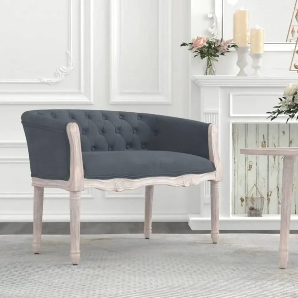 vidaXL Bankje 98x56x69 cm fluweel donkergrijs