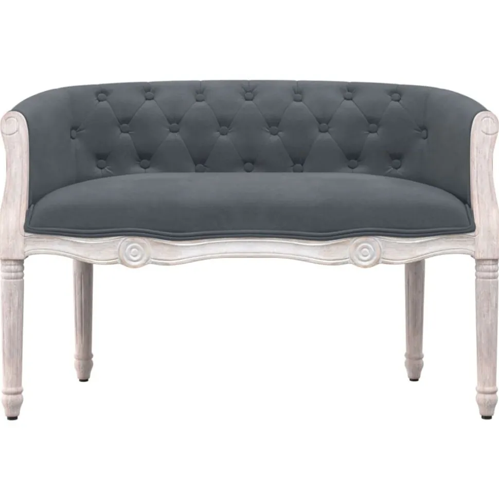 vidaXL Bankje 98x56x69 cm fluweel donkergrijs