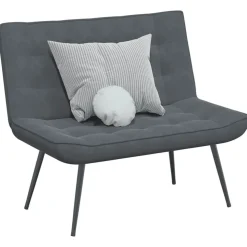vidaXL Bankje 110x74x84 cm fluweel donkergrijs
