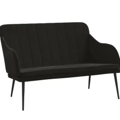 vidaXL Bankje 110x76x80 cm fluweel zwart