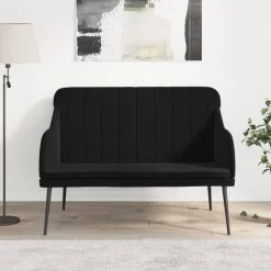 vidaXL Bankje 110x76x80 cm fluweel zwart