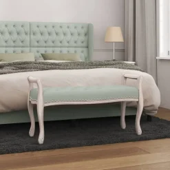 vidaXL Bankje 110x45x60 cm fluweel lichtgrijs