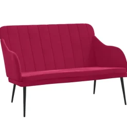 vidaXL Bankje 110x76x80 cm fluweel wijnrood