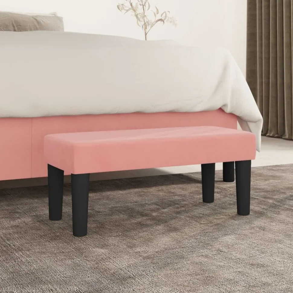 vidaXL Bankje 70x30x30 cm fluweel roze