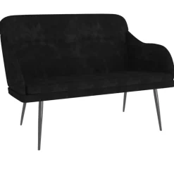 vidaXL Bankje 110x76x80 cm fluweel zwart