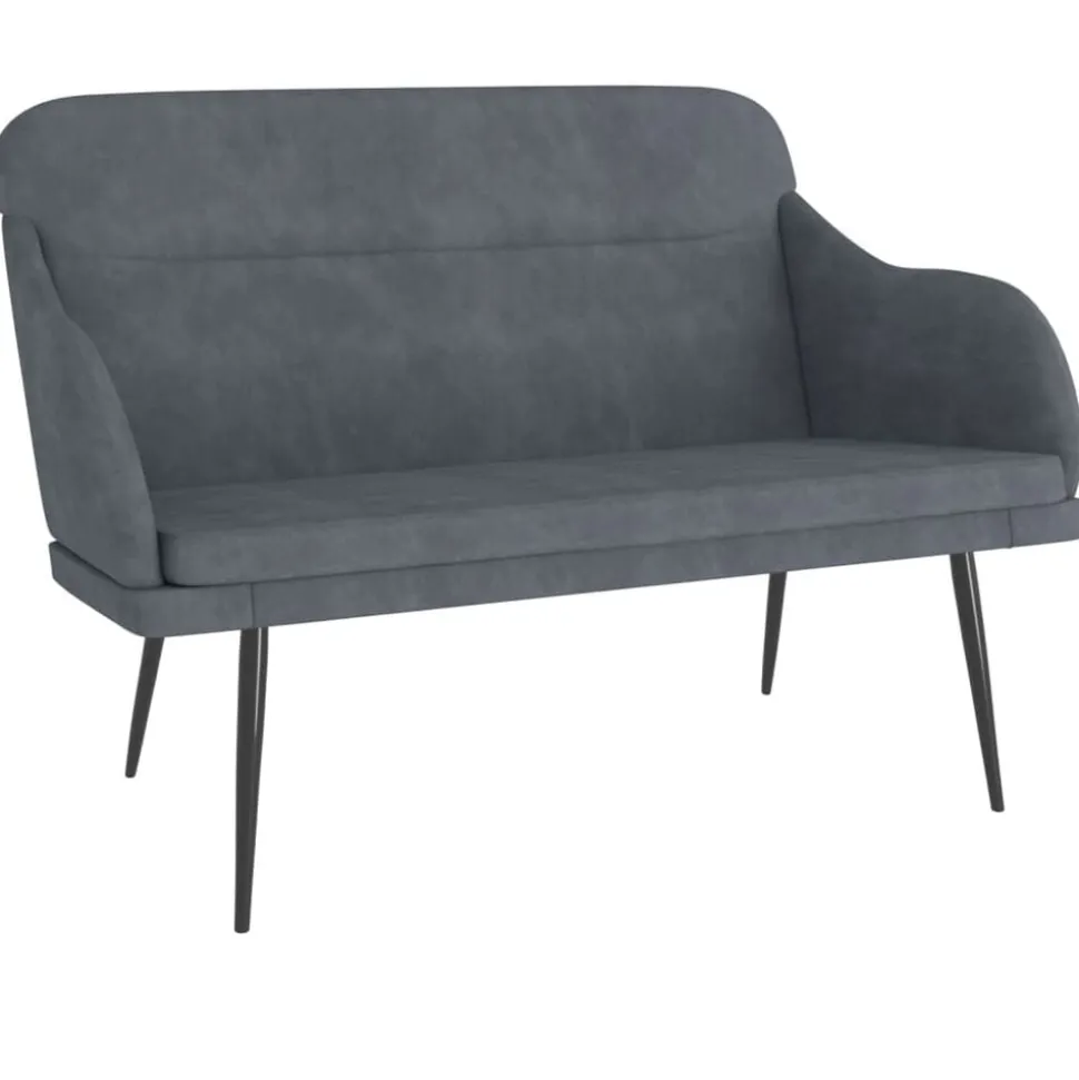 vidaXL Bankje 110x76x80 cm fluweel donkergrijs