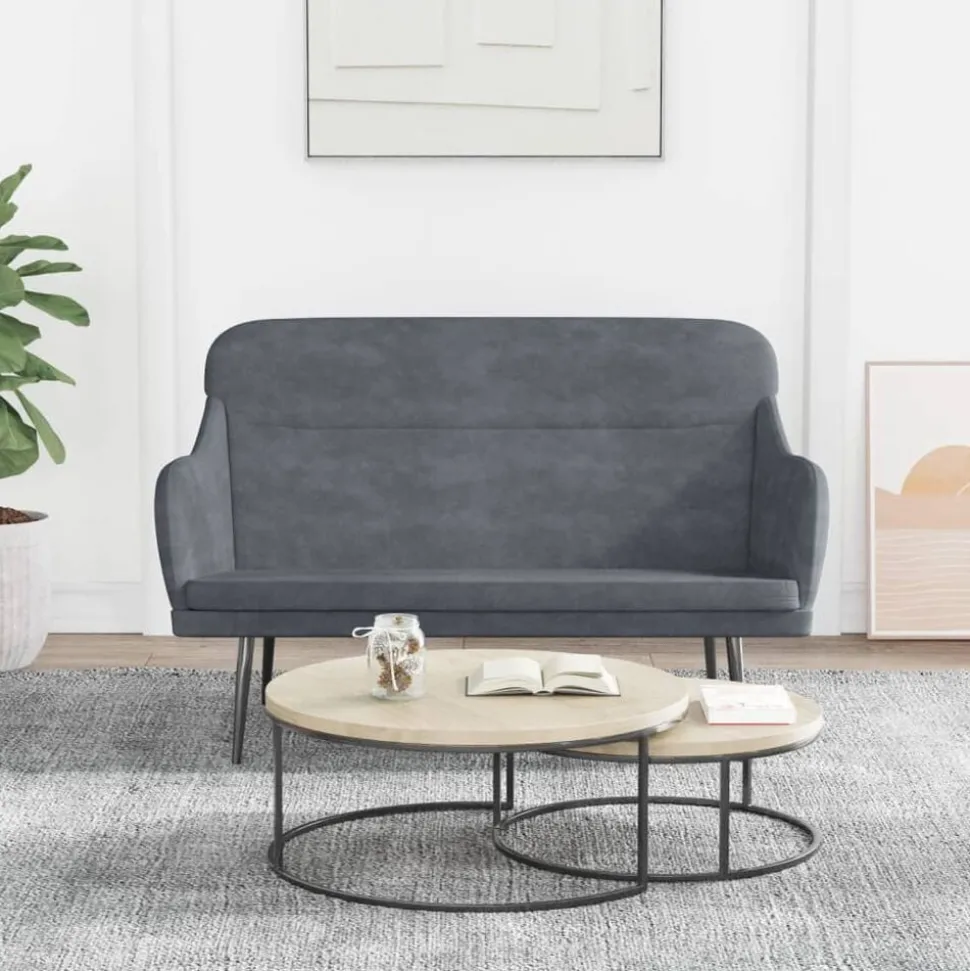 vidaXL Bankje 110x76x80 cm fluweel donkergrijs