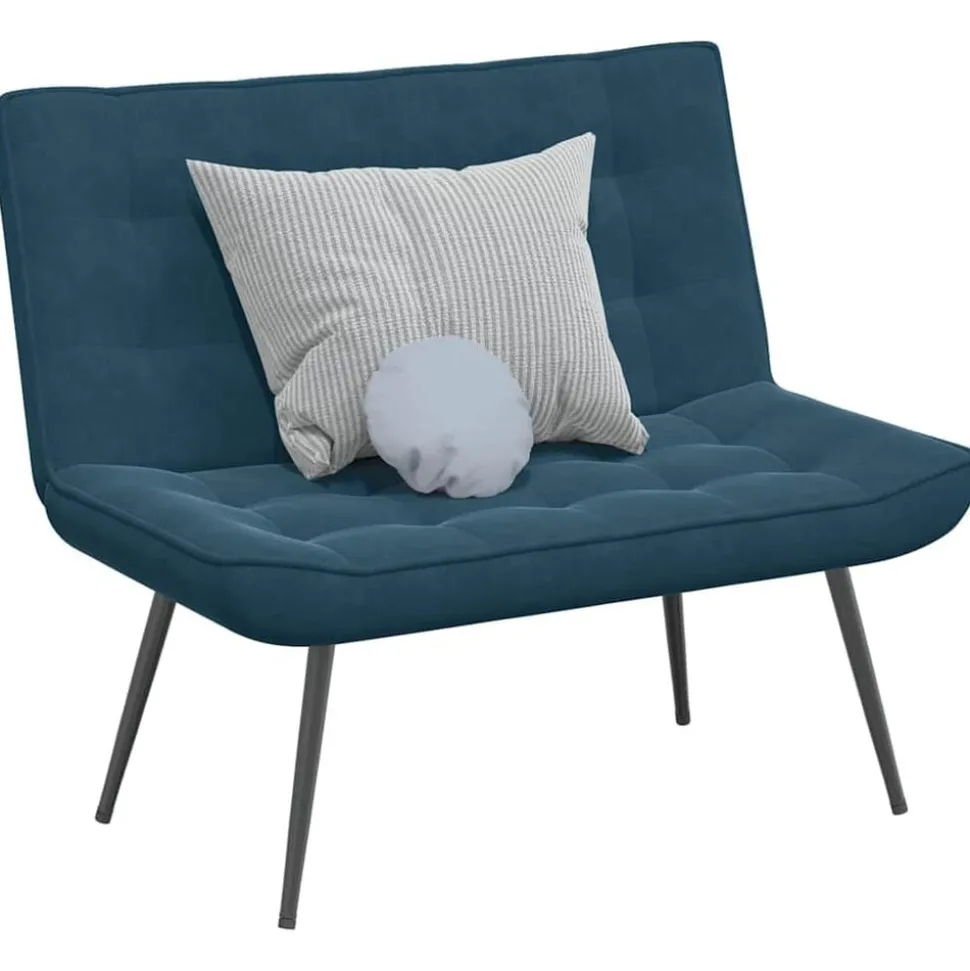 vidaXL Bankje 110x74x84 cm fluweel blauw