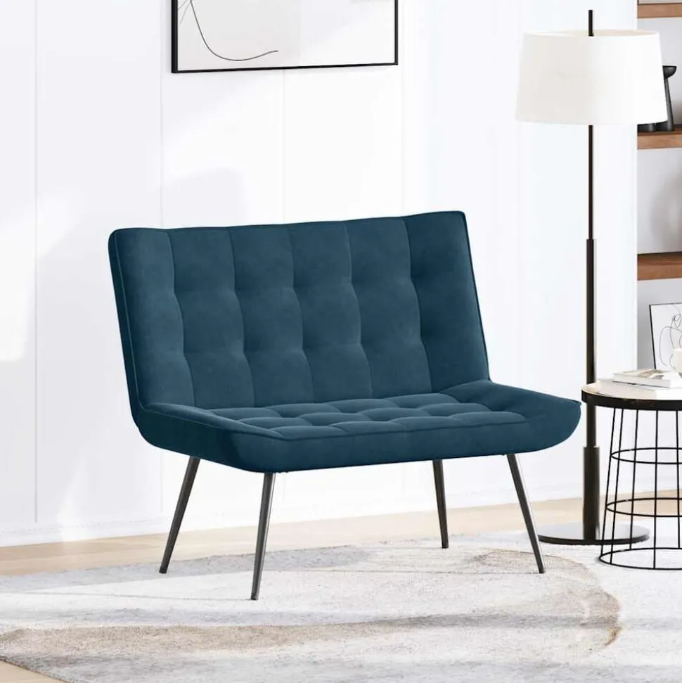 vidaXL Bankje 110x74x84 cm fluweel blauw