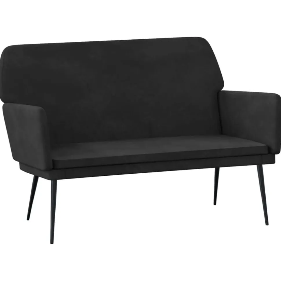 vidaXL Bankje 108x79x79 cm fluweel zwart