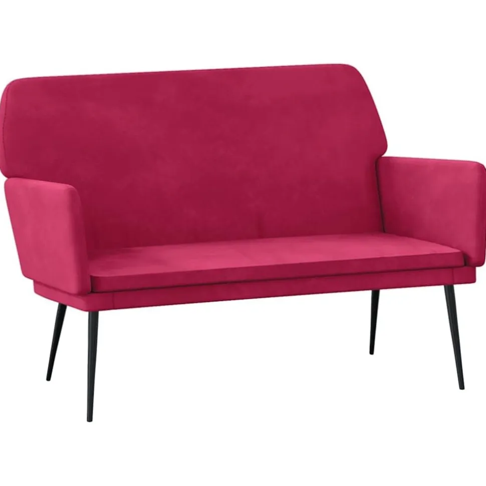 vidaXL Bankje 108x79x79 cm fluweel wijnrood