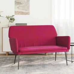 vidaXL Bankje 108x79x79 cm fluweel wijnrood