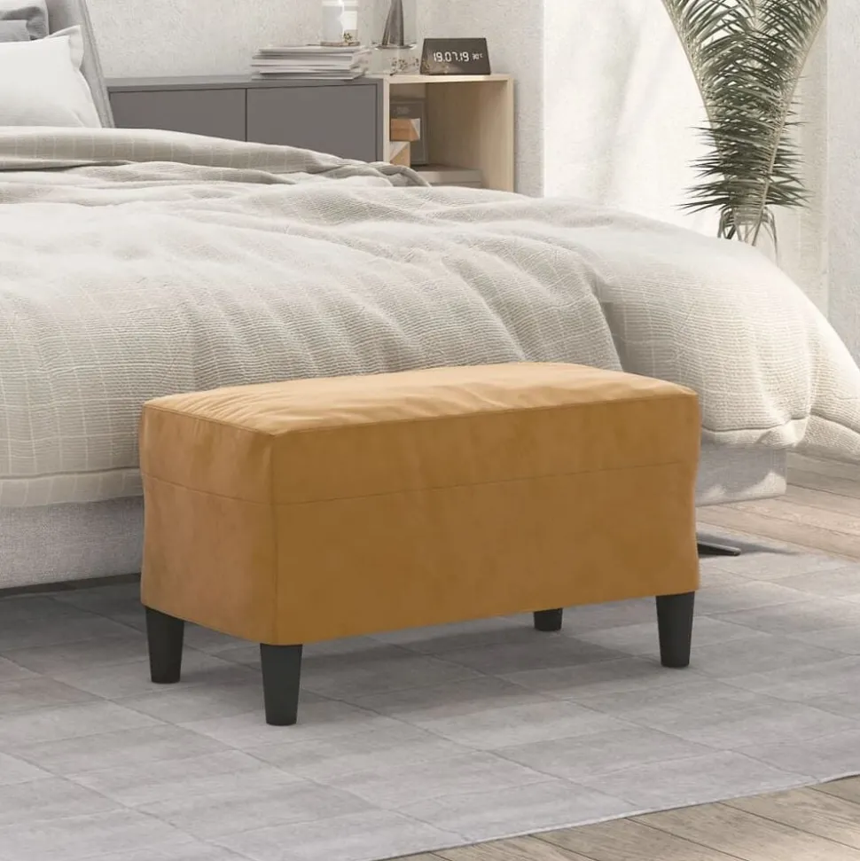 vidaXL Bankje 70x35x41 cm fluweel bruin