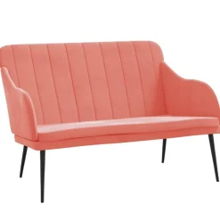 vidaXL Bankje 110x76x80 cm fluweel roze