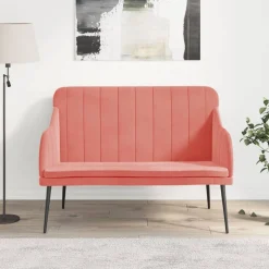 vidaXL Bankje 110x76x80 cm fluweel roze