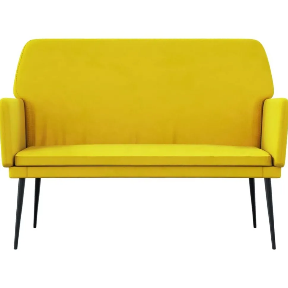 vidaXL Bankje 108x79x79 cm fluweel geel