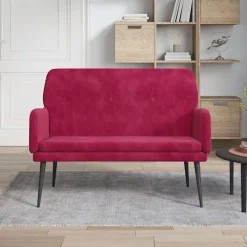vidaXL Bankje 108x79x79 cm fluweel wijnrood