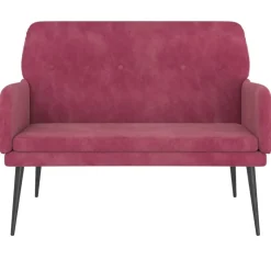 vidaXL Bankje 108x79x79 cm fluweel wijnrood